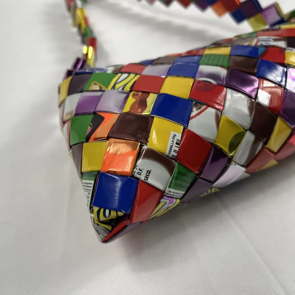 Candy Gum‎ Chips Wrappers Woven Womens Handbag With Zipper Collectible Vintage